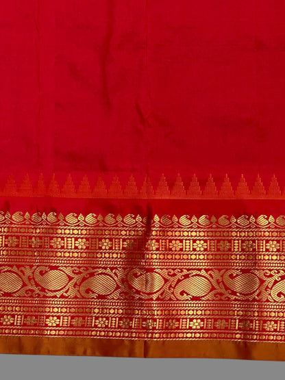 Bridal Big Checks Butta Dark Green Pure Silk Sarees