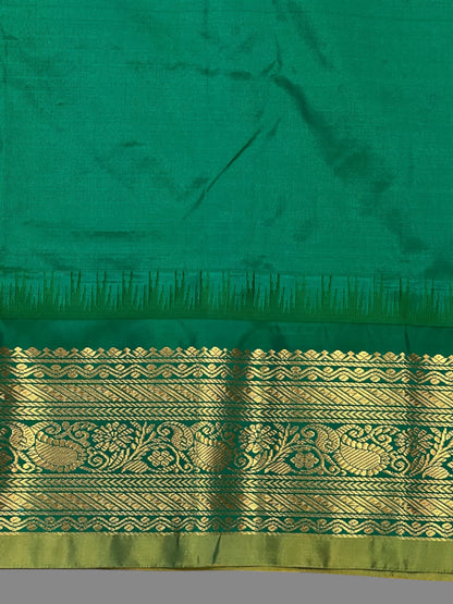 Gadwal Small Checks Butta Mustard Yellow Pure Silk Sarees