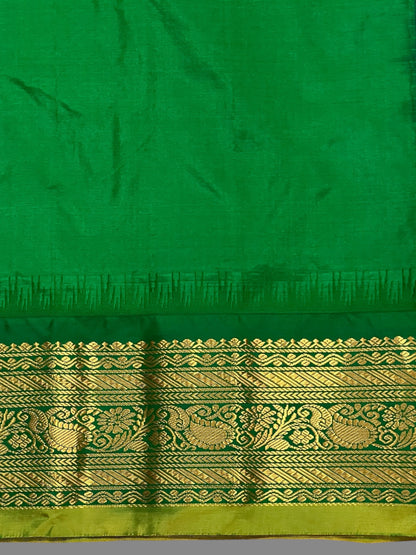 Gadwal Small Checks Butta Yellow Pure Silk Sarees