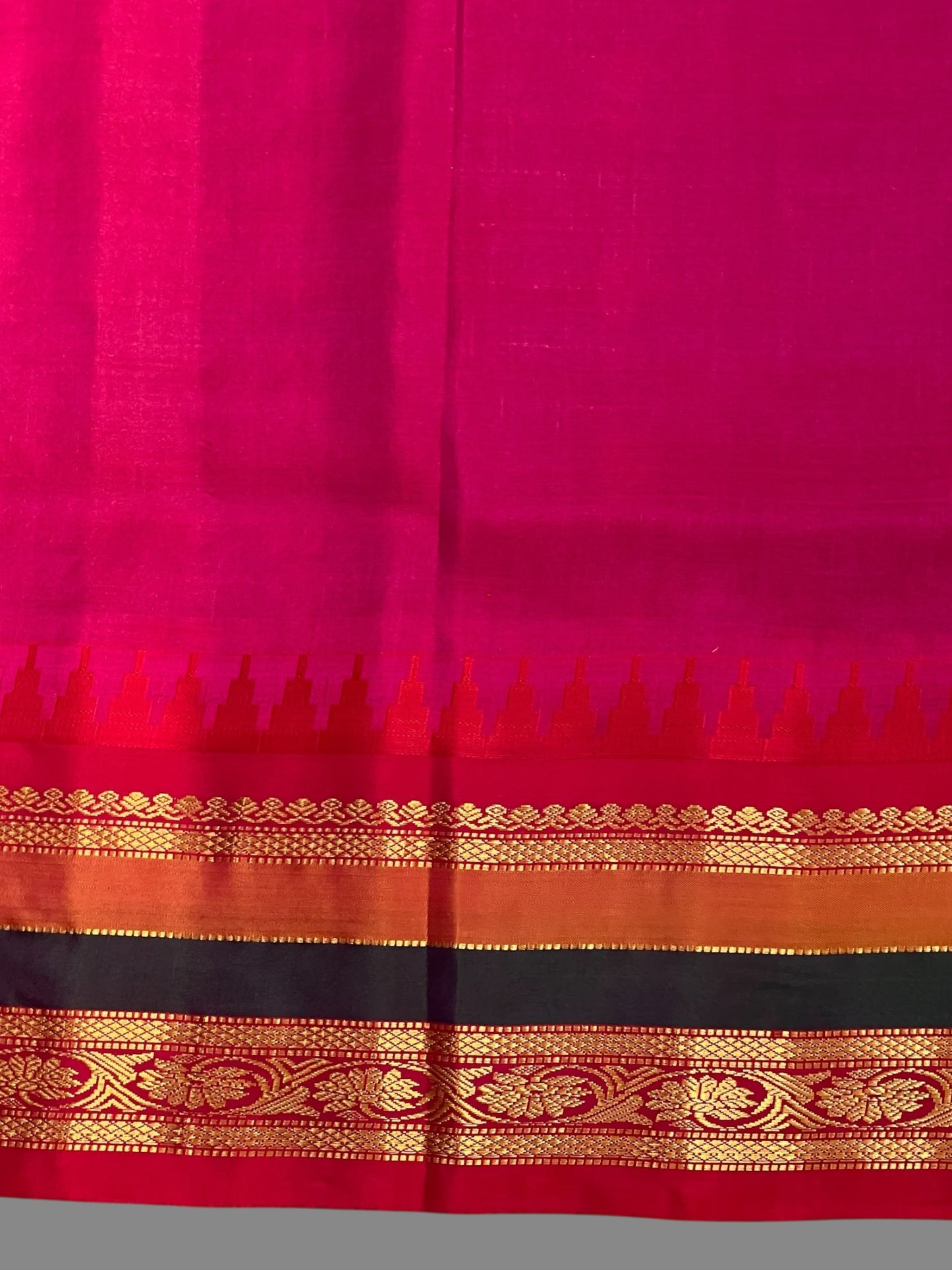 Gap Border Checks Teal Sea Pure Silk Saree