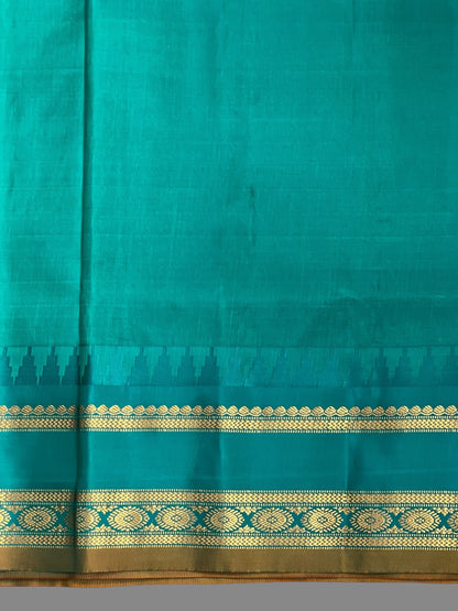 Gap Border Checks Magenta Pure Silk Saree