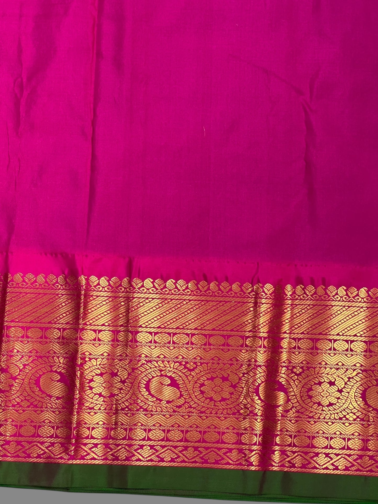 Gadwal Big Border Rama Blue Pure Silk Sarees