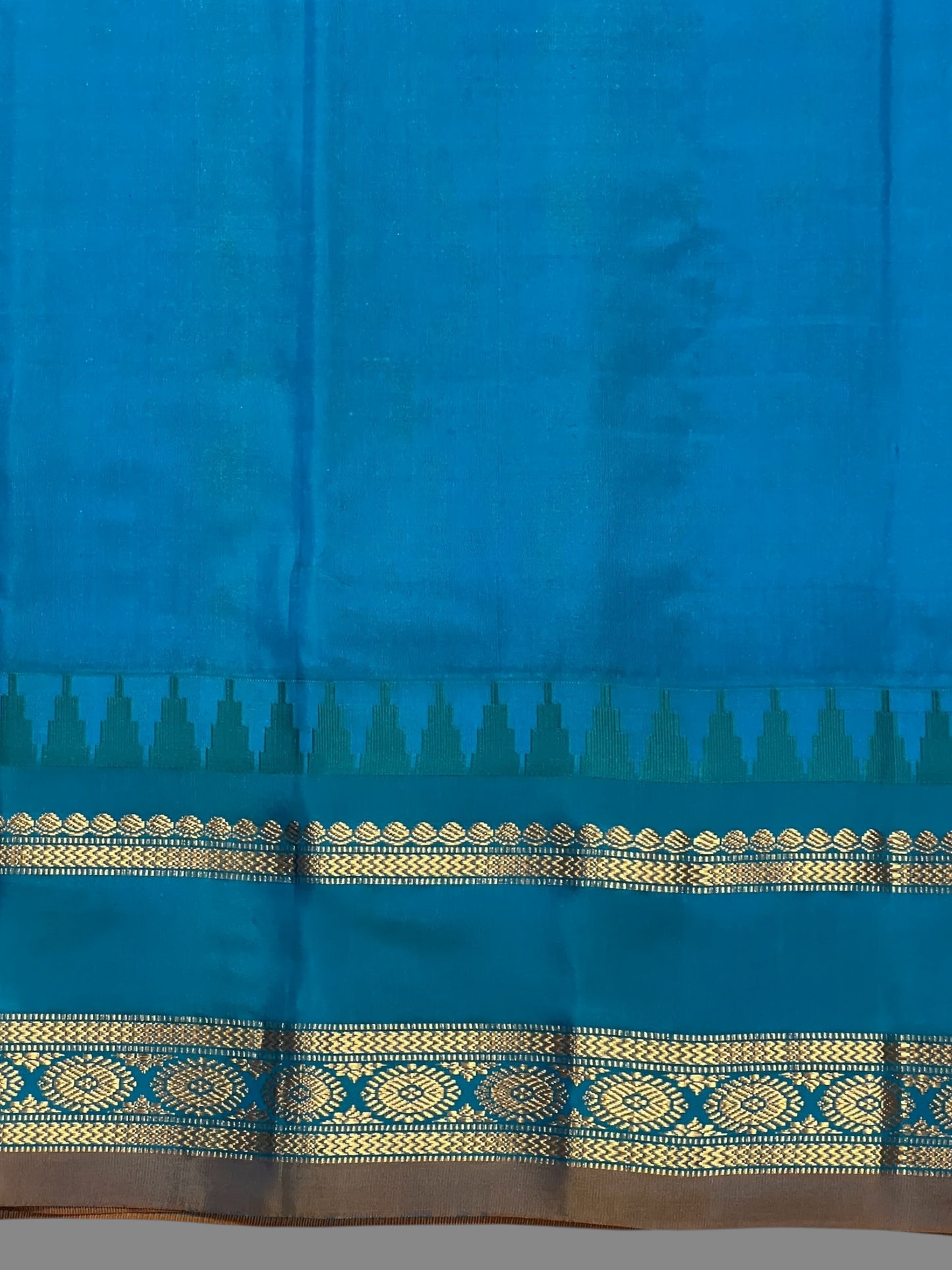 Gap Border Checks Brown Pure Silk Saree