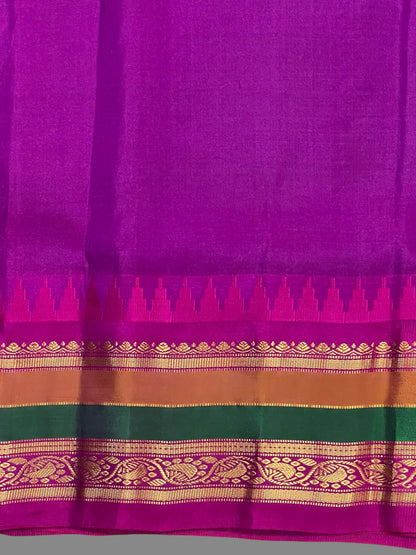 Gap Border Checks Mint Green Pure Silk Saree