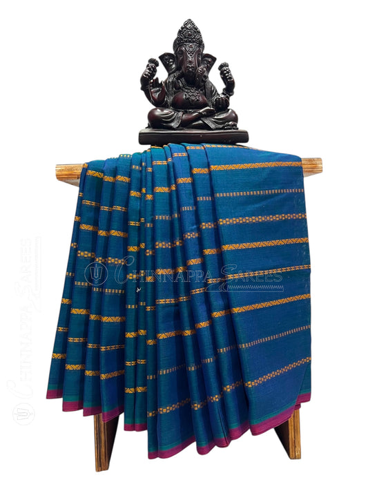 Narayanpet Blue Cotton Sarees CS497