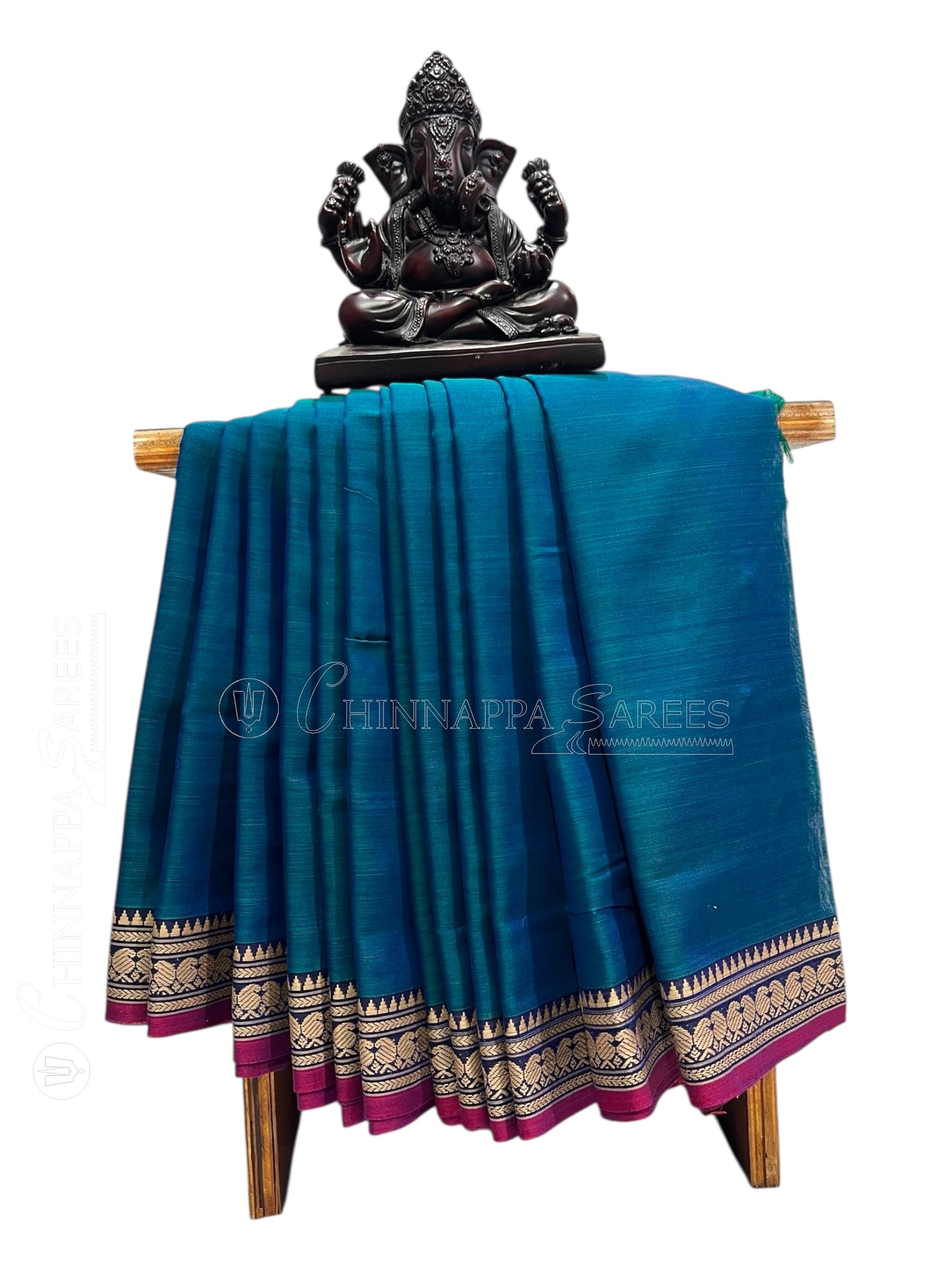 Narayanpet Ananda Blue Cotton Sarees CS501