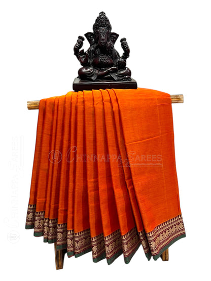 Narayanpet Orange Cotton Sarees CS509
