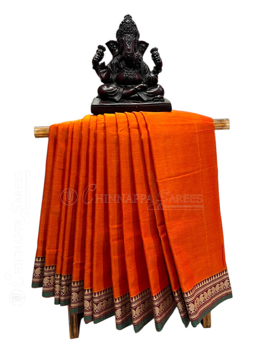 Narayanpet Orange Cotton Sarees CS509