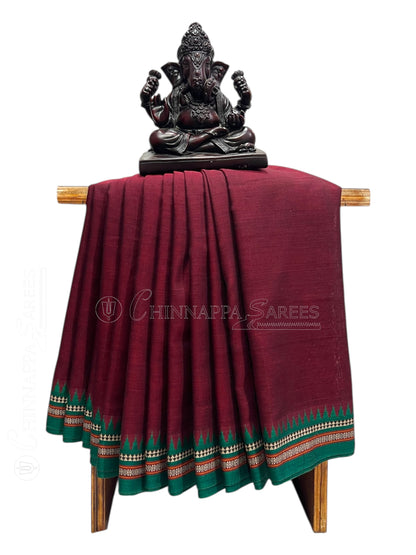 Narayanpet Brown Cotton Saree CS470