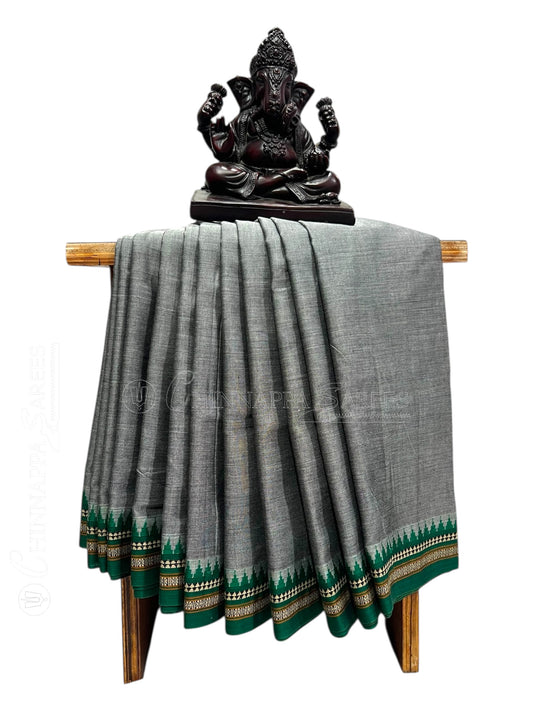 Narayanpet Grey Cotton Saree CS438