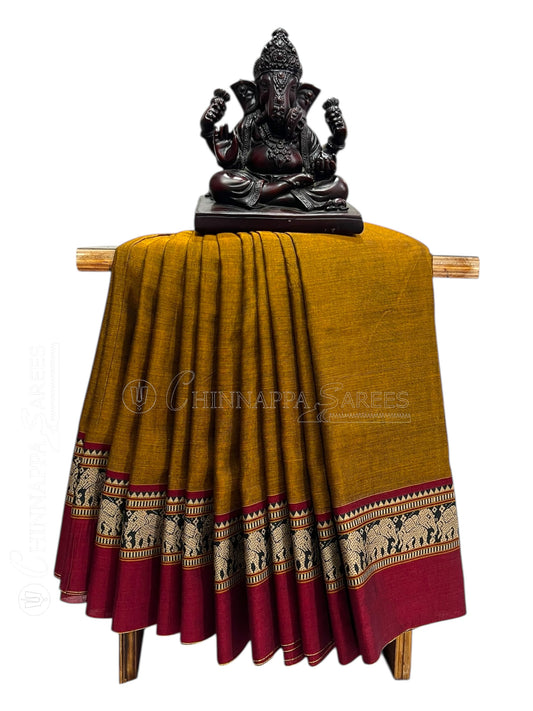 Narayanpet Rust Cotton Sarees CS513