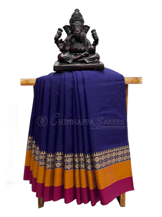 Narayanpet Dark Violet Cotton Sarees CS488