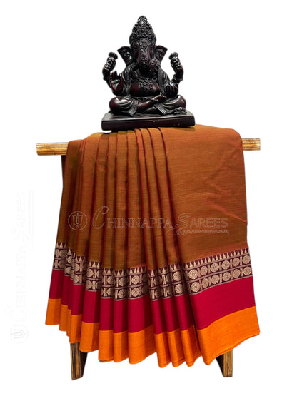 Narayanpet Rust Cotton Sarees CS499