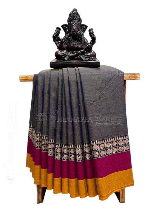 Narayanpet Grey Cotton Sarees CS491