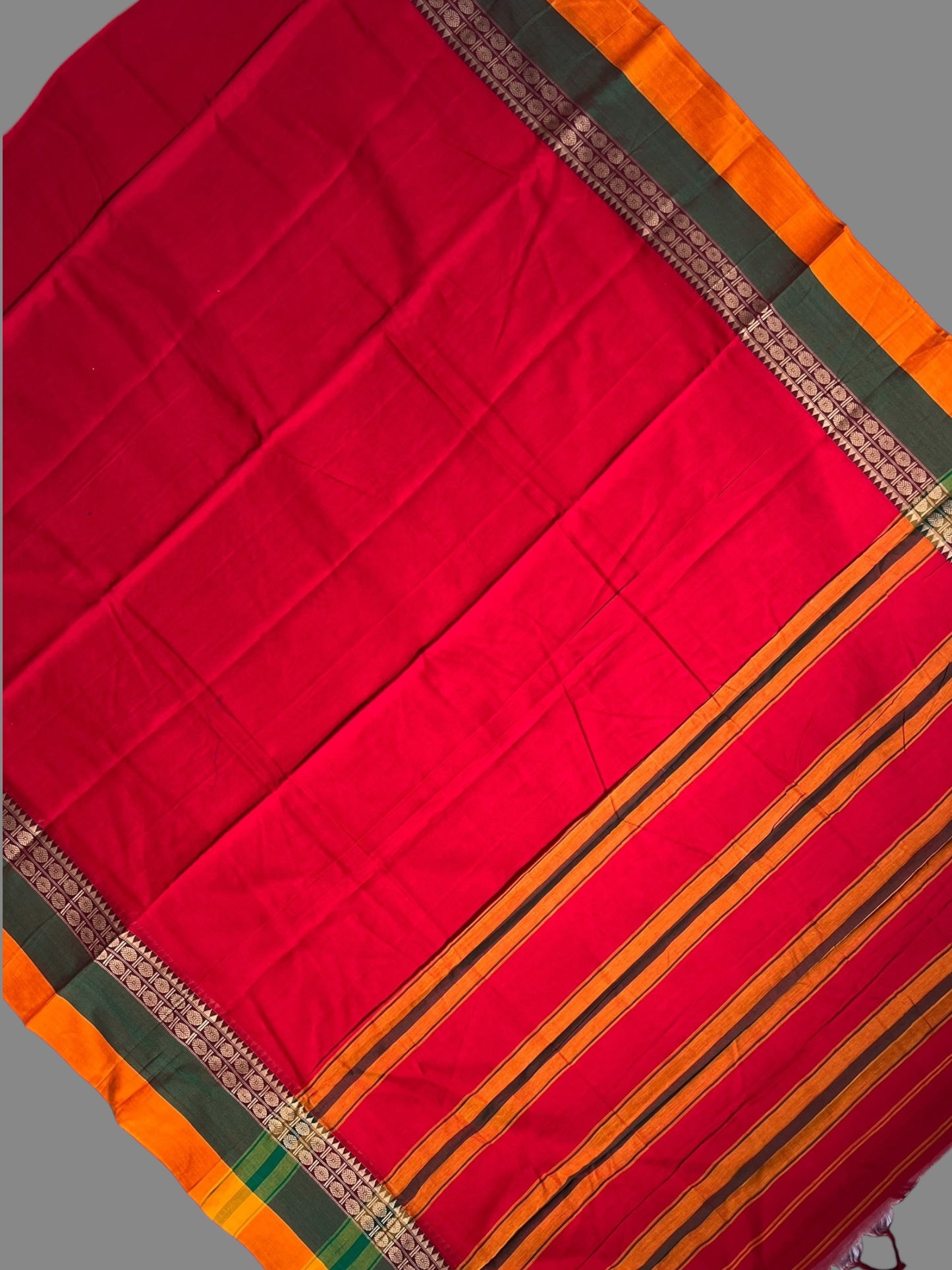 Narayanpet Red Cotton Sarees CS503