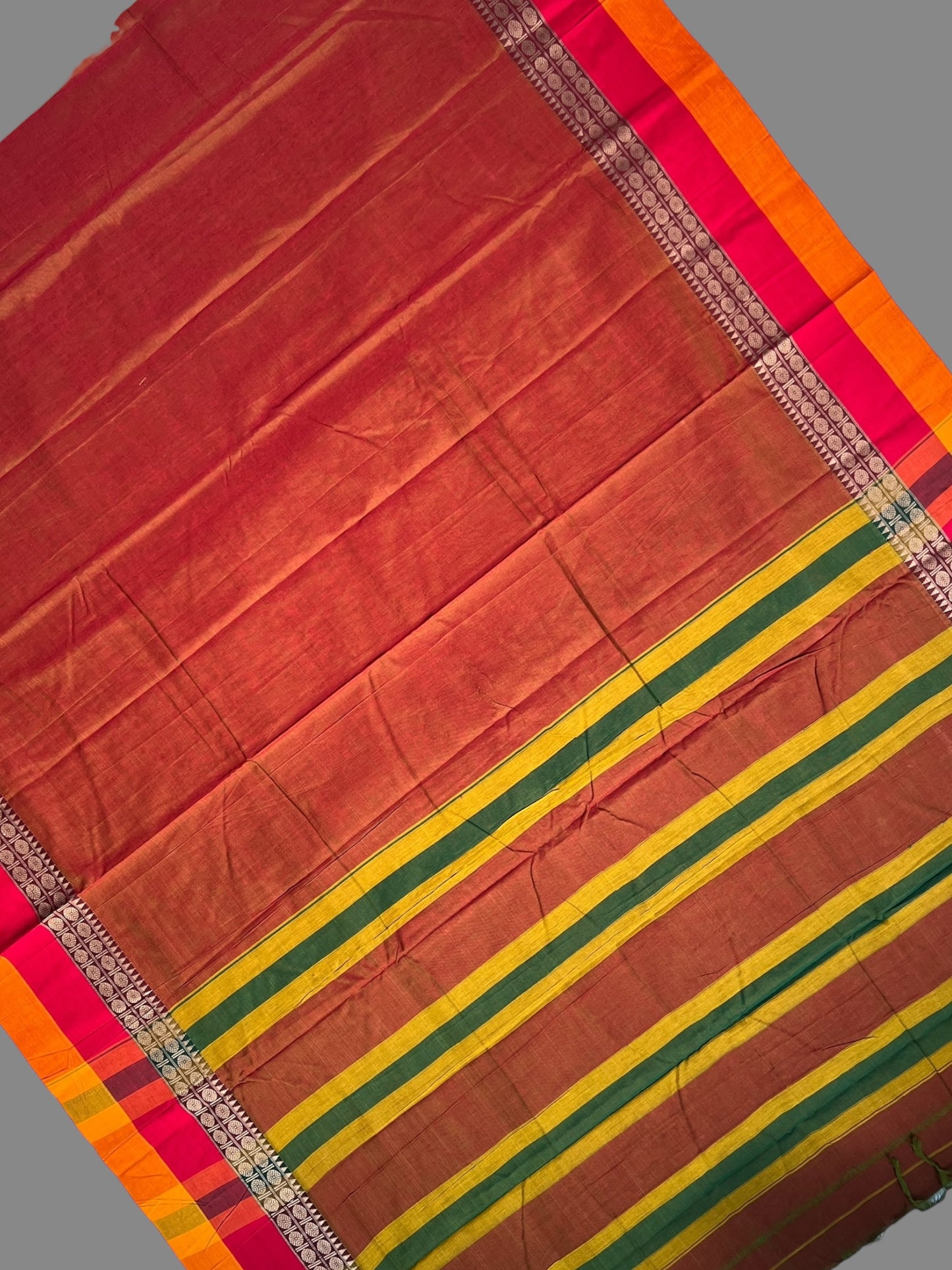 Narayanpet Rust Cotton Sarees CS499
