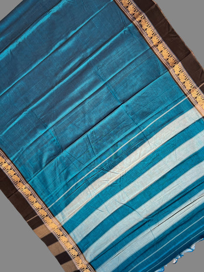 Narayanpet Blue Cotton Sarees CS512