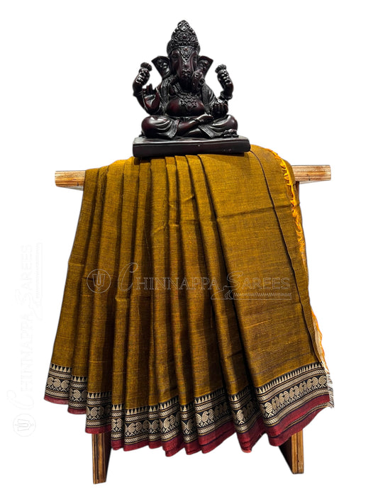 Narayanpet Rust Cotton Sarees CS494