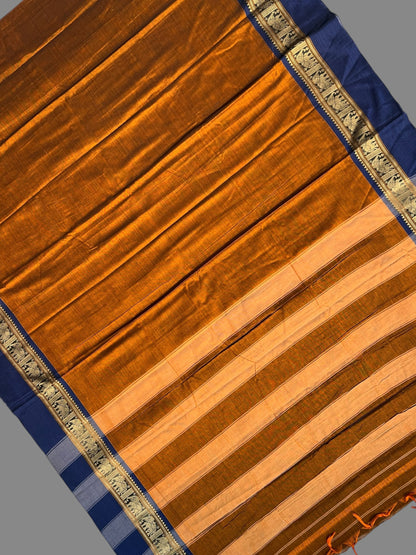 Narayanpet Rust  Cotton Sarees CS511