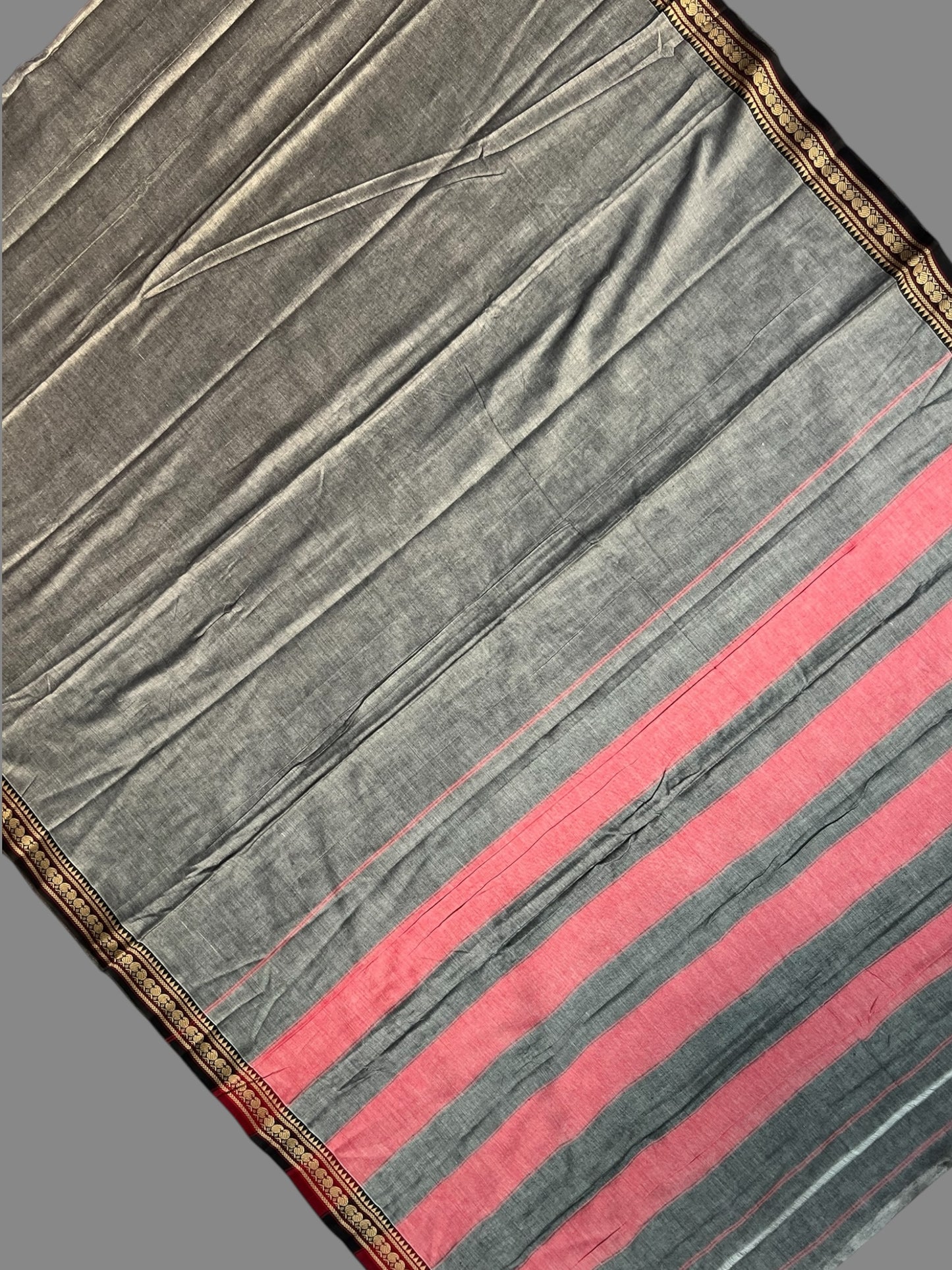 Narayanpet Grey Cotton Sarees CS510