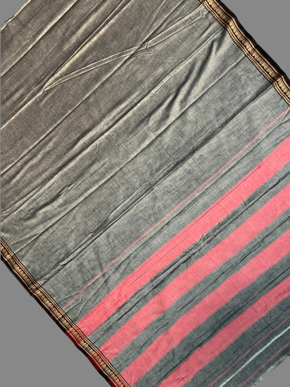 Narayanpet Grey Cotton Sarees CS510