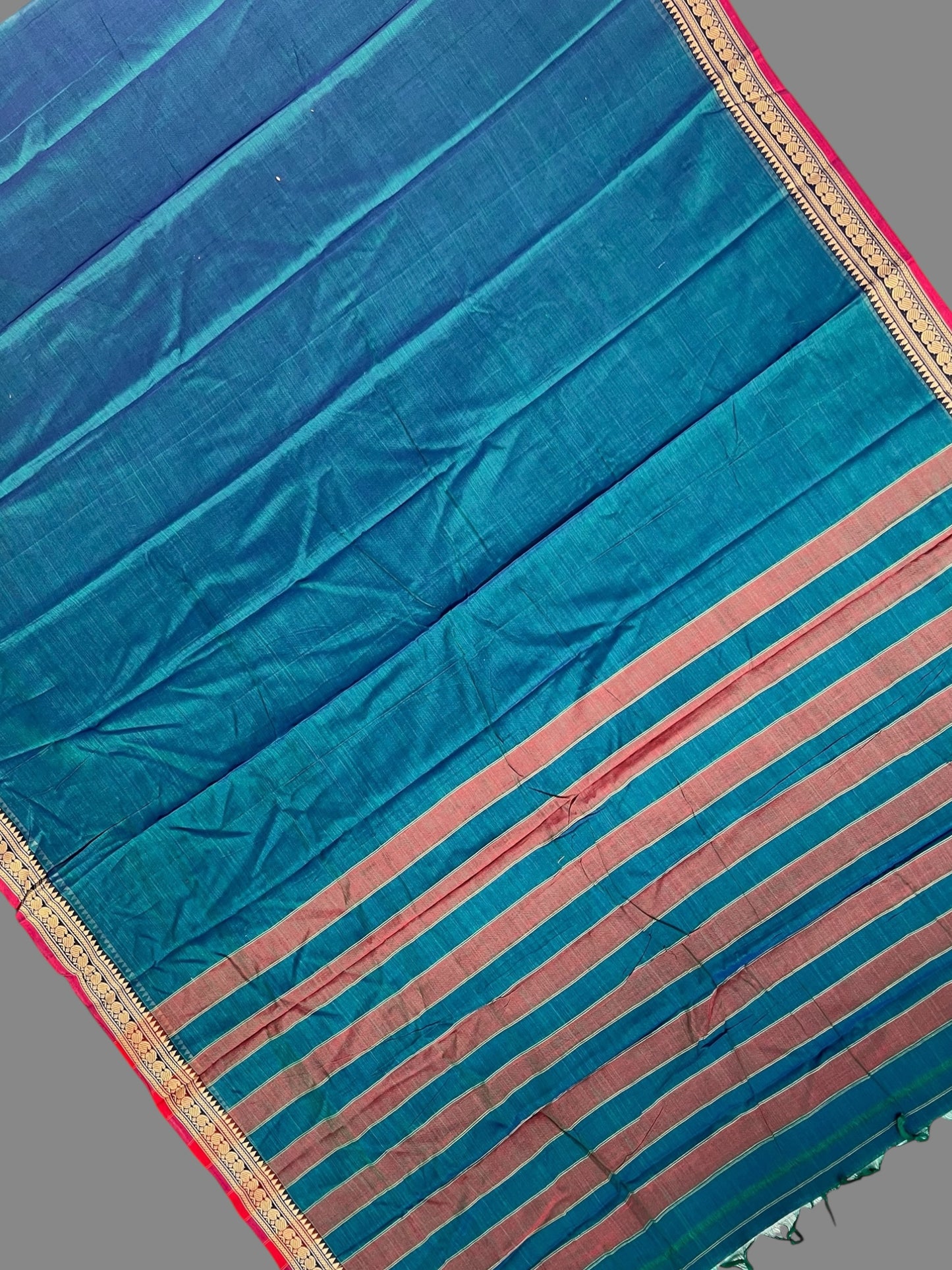 Narayanpet Ananda Blue Cotton Sarees CS501
