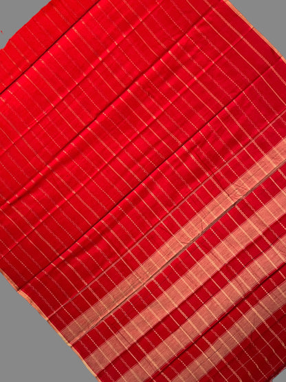 Narayanpet Red Cotton Sarees CS496