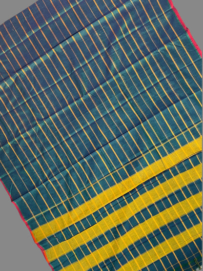 Narayanpet Blue Cotton Sarees CS497