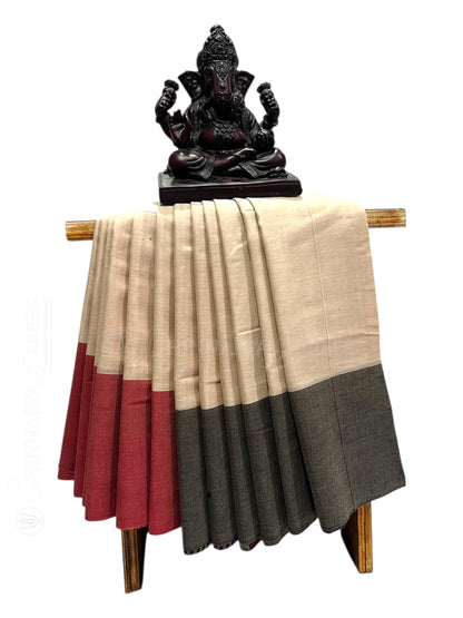 Narayanpet cream Cotton Saree CS459