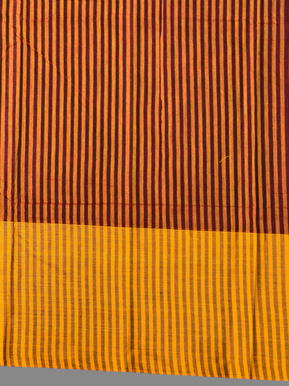 Narayanpet Brown Cotton Saree CS460