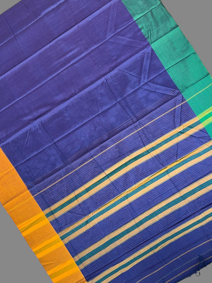 Narayanpet Navy Blue Cotton Sarer CS435