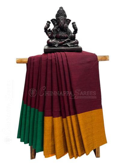 Narayanpet Brown Cotton Saree CS460