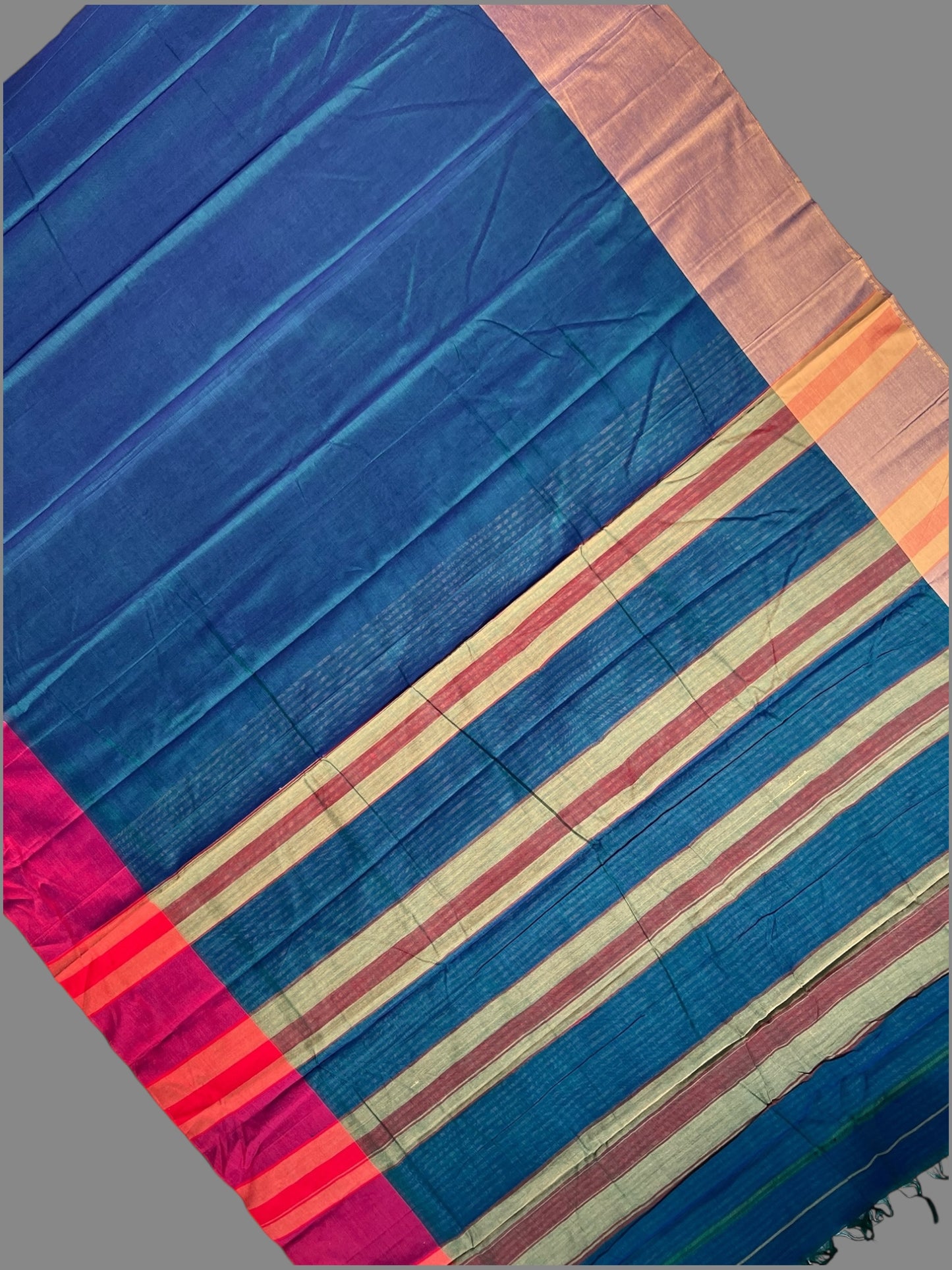 Narayanpet Ananda Blue Cotton Saree CS461