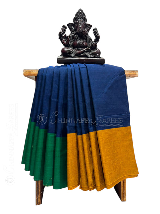 Narayanpet Dark Blue Cotton Saree CS458