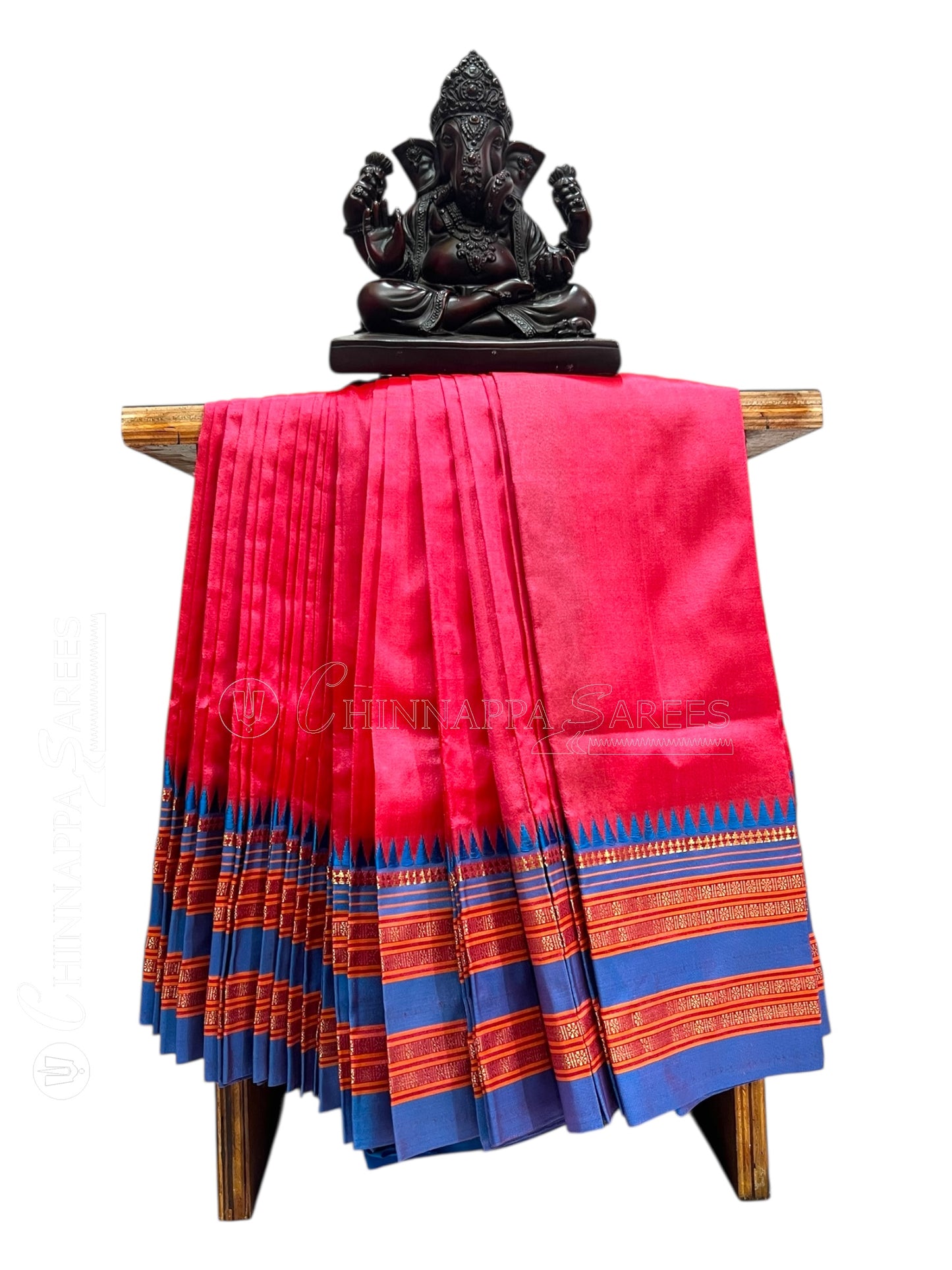 Narayanpet Plain Rose Pink Pure Silk Saree