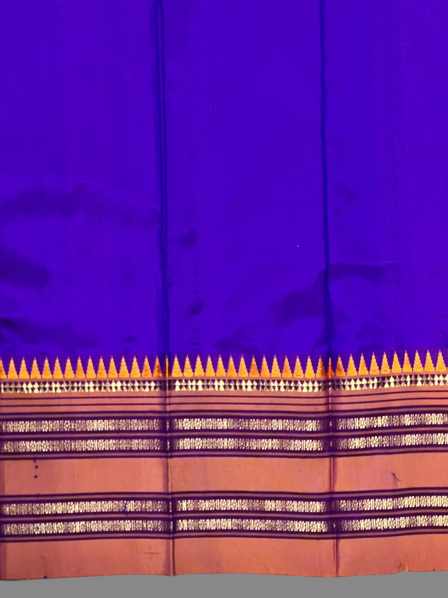 Narayanpet Plain Navy Blue Pure Silk Saree