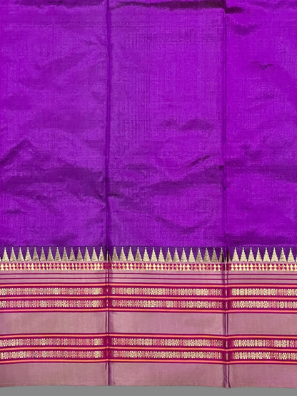 Narayanpet Plain Magenta 2 Pure Silk Saree
