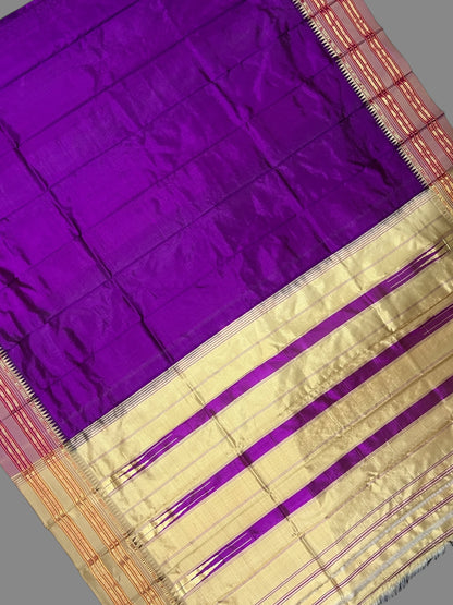 Narayanpet Plain Magenta 2 Pure Silk Saree