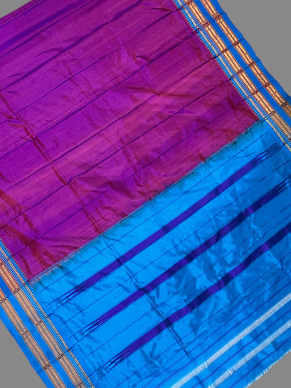 Narayanpet Plain Magenta Pure Silk Saree