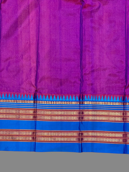 Narayanpet Plain Magenta Pure Silk Saree