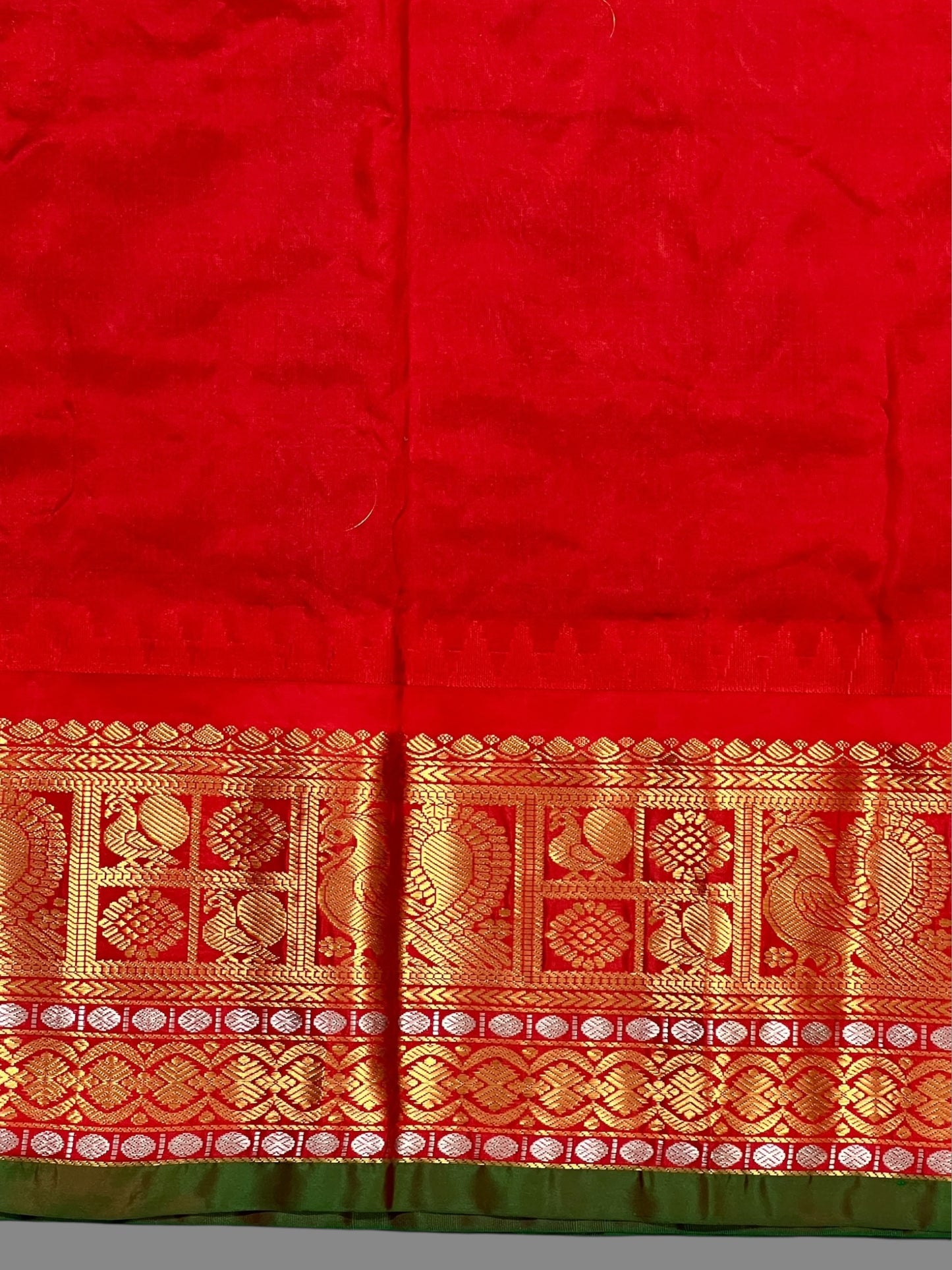 Gadwal Peacock Border Royal Blue Silk Saree