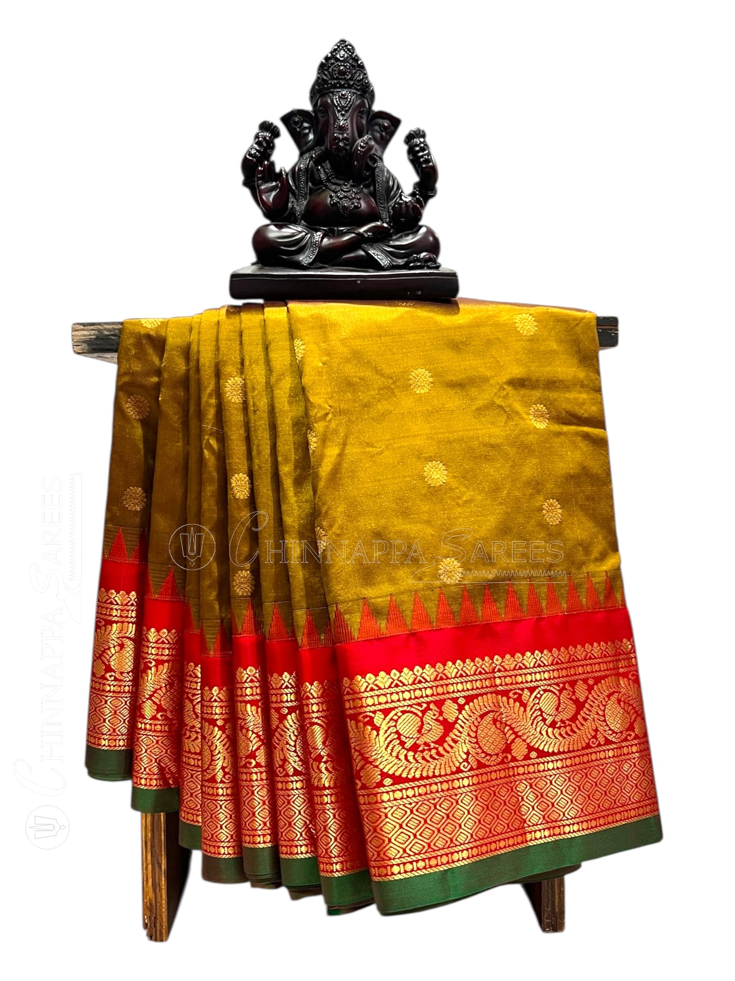 Shilpi  Border Golden Brown Pure Silk Saree