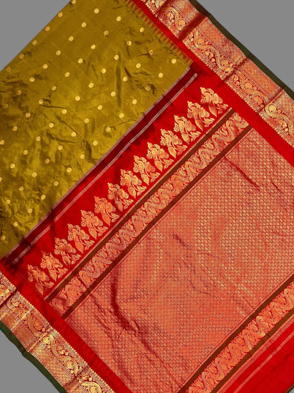 Shilpi  Border Golden Brown Pure Silk Saree