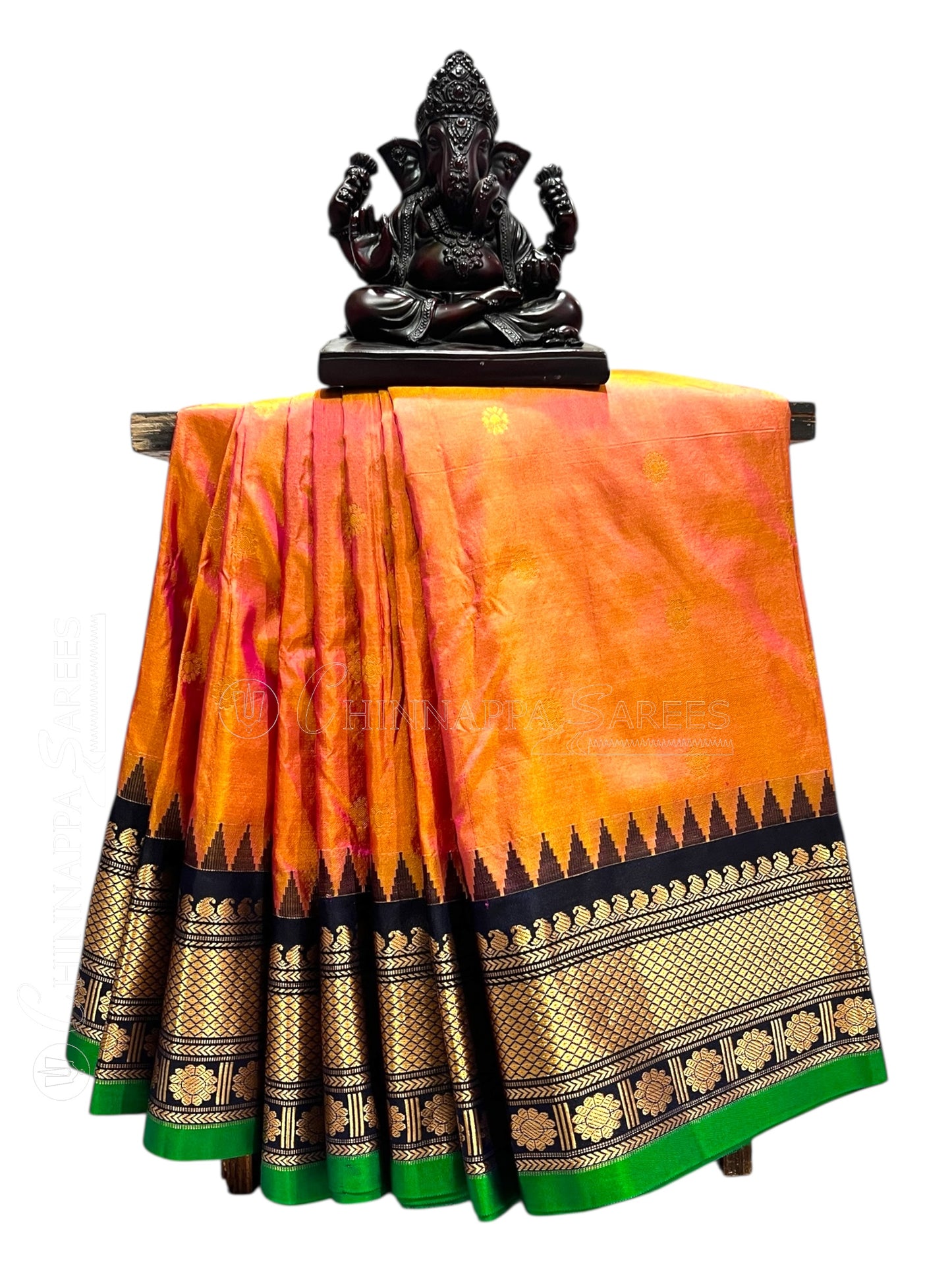 Namrata Butta Coral Peach Pure Silk Sarees