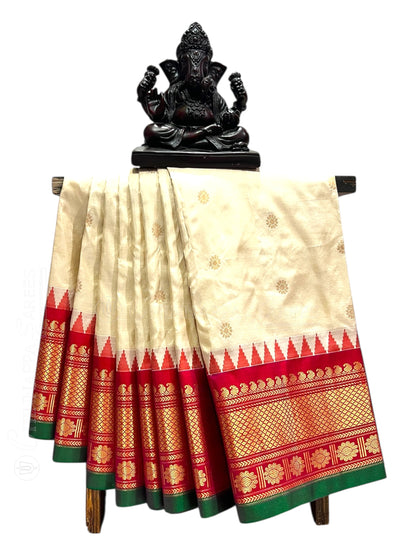 Namrata Butta Cream Pure Silk Sarees