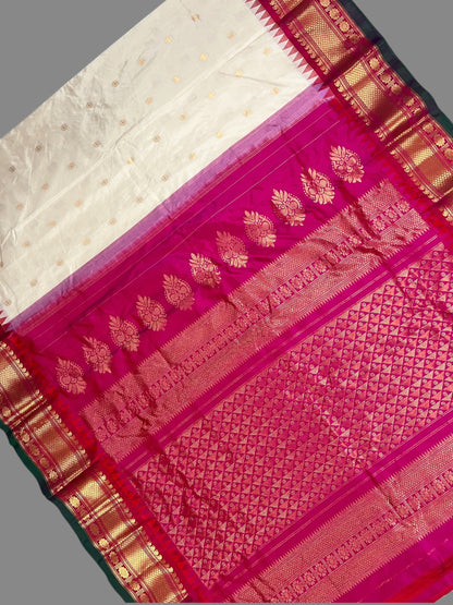 Namrata Butta Cream Pure Silk Sarees