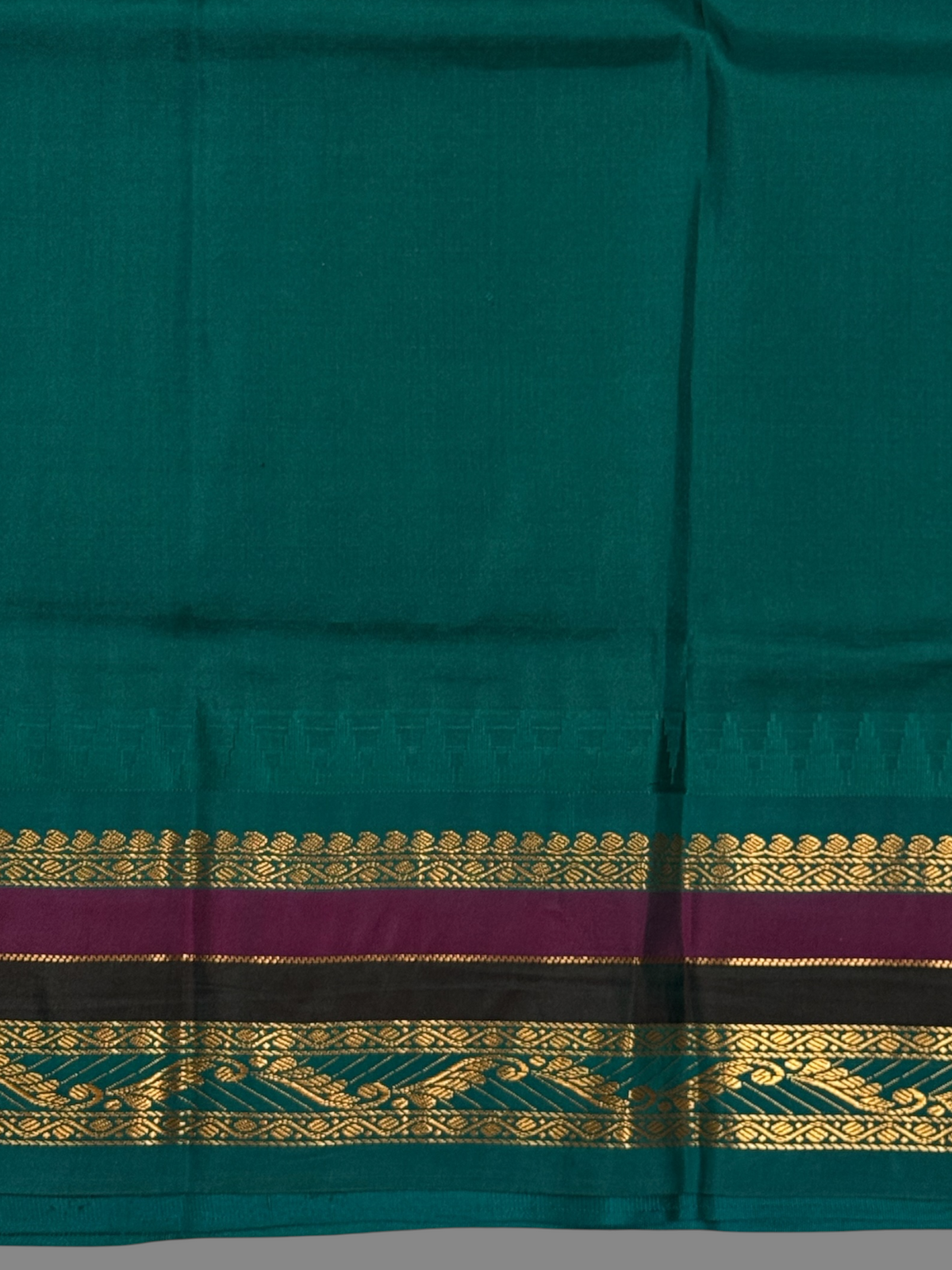 Gadwal Border Checks Dark Magenta Pure Silk Saree