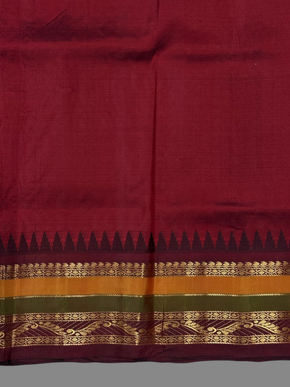 Gap Border Checks Off-White Pure Silk Saree