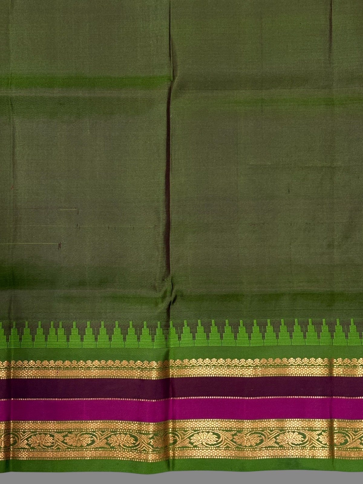 Gadwal Border Checks Orange Pure Silk Saree