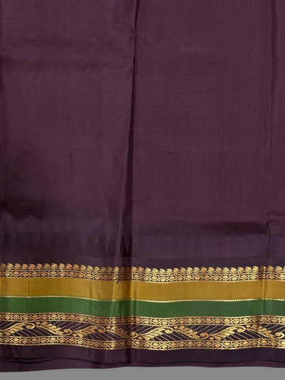 Gadwal Border Checks Lemon Yellow Pure Silk Saree